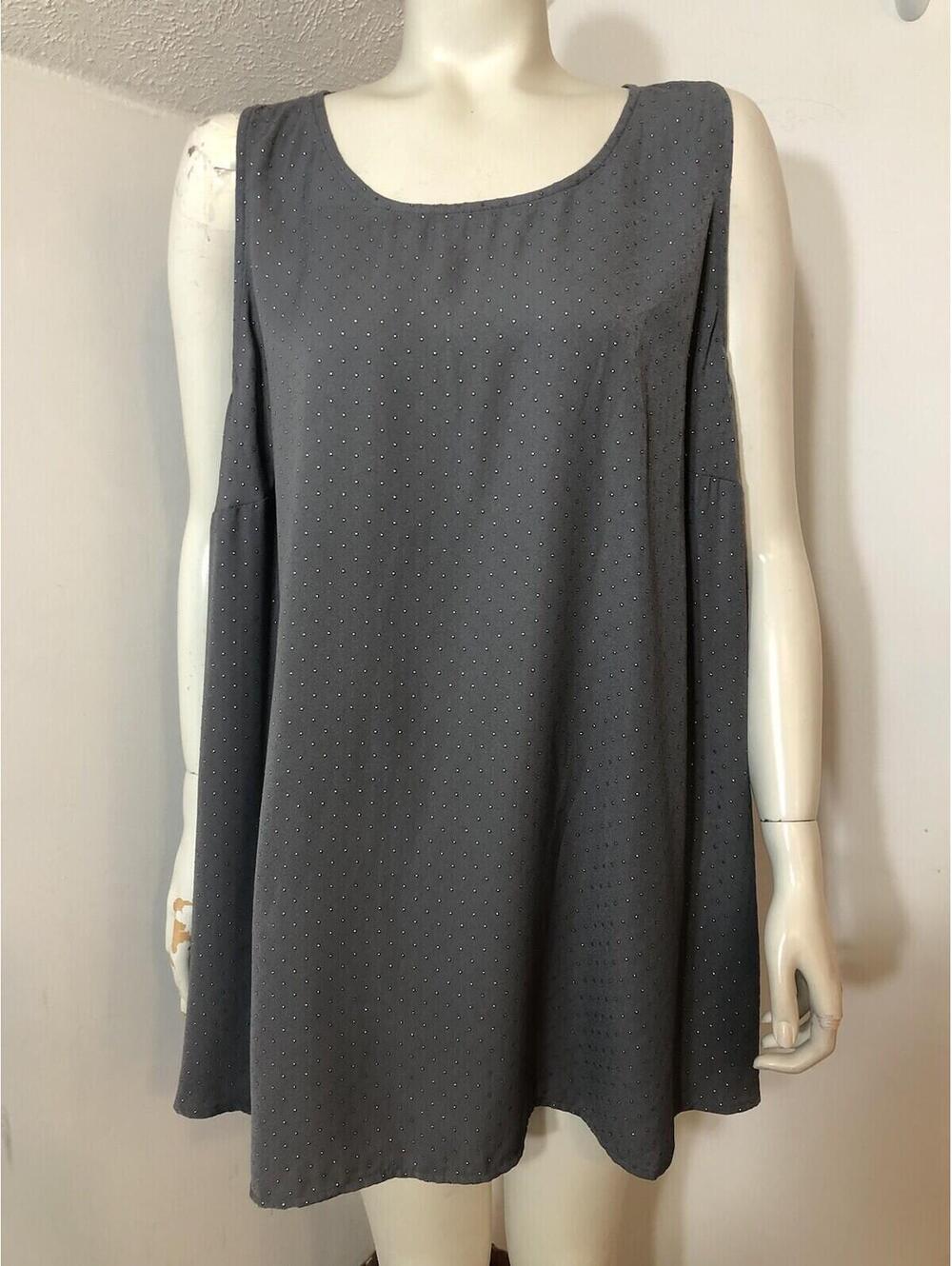 Lane Bryant New Womens 22 Sleeveless Top Dark Grey Sparkles Swing Collection